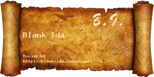 Blank Ida névjegykártya